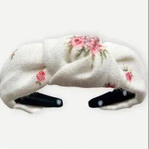 Lele Sadoughi x Loveshackfancy French Cream Floral Top Knot Headband.